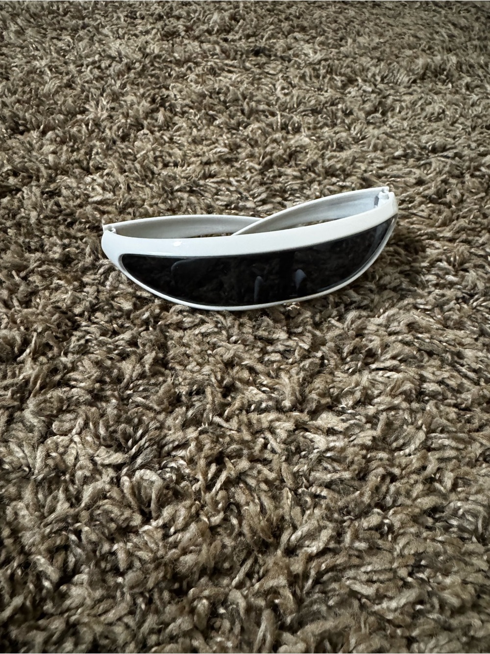White Frame Black Lens Futuristic Sunglasses